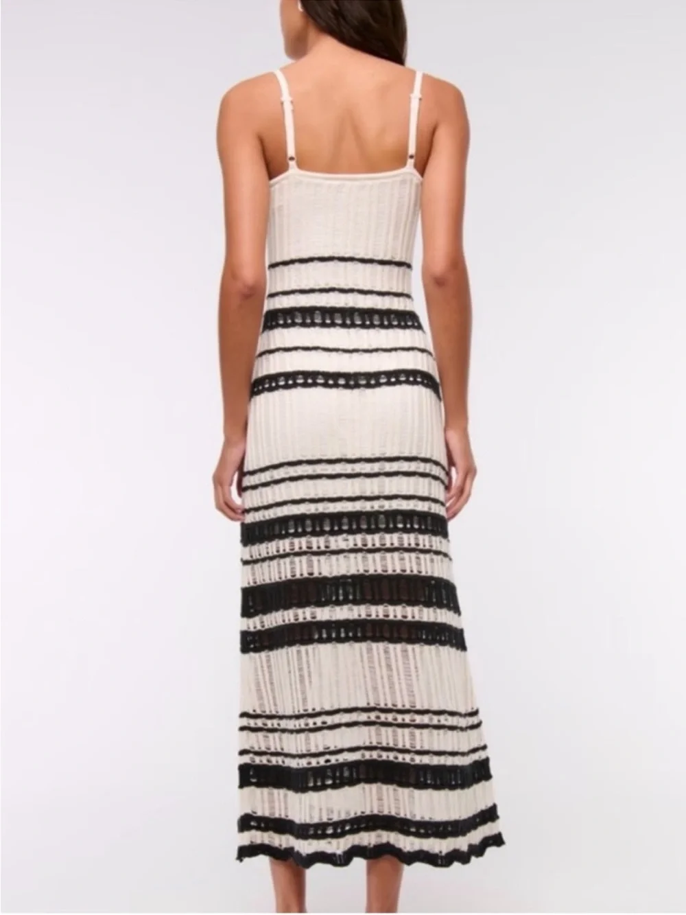 Abercrombie & Fitch Cream and Black Striped Knitted Dress